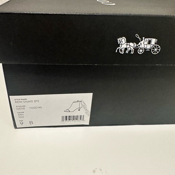 COACH Remi Snakeskin Natural Tan and Black High Heel Ankle Boots Booties Size 9 - Picture 13 of 14